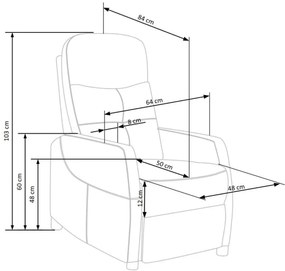 Polohovateľné kreslo FELIPE béžová