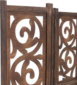 Paraván T568, deliaca stena, 4 panely - 170 × 160 cm - hnedá