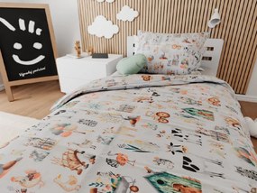 Bavlnené obliečky do postieľky HAPPY FARM biele Rozmer obliečky: 45 x 65 cm | 90 x 135 cm