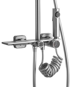 Rea Helix, nástenný sprchový set s termostatickou batériou a bidetovou spŕškou, nikel matný, REA-P6622
