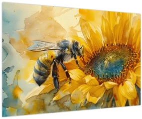 Obraz - Včielka, akvarel (90x60 cm)