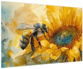 Obraz - Včielka, akvarel (90x60 cm)