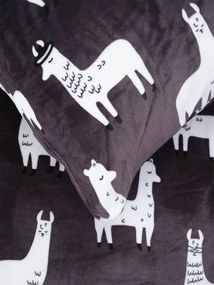 Predĺžené obliečky mikroplyš Exclusive – Lama sivé