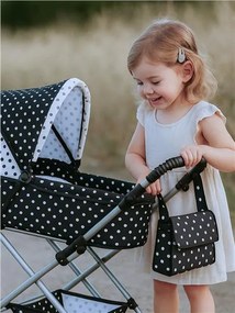 Detský Retro kočík pre bábiky 2v1 New Baby Natálka bielo-čierny