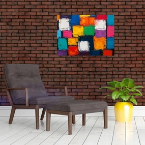 Obraz - Maľba farebných štvorcov (70x50 cm)