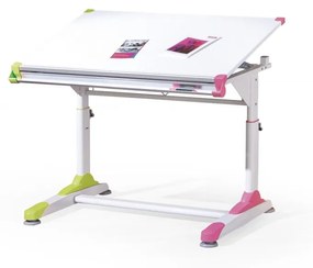 Detský rastúci písací stôl Collorido bielo-zeleno-ružový