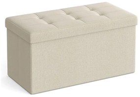 Taburet s úložným priestorom OTTOMAN 76x38 cm, krémový