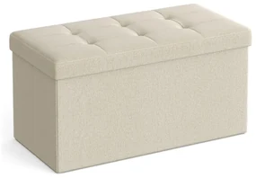 Taburet s úložným priestorom OTTOMAN 76x38 cm, krémový