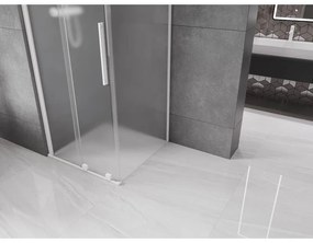 Mexen Velar, sprchový kút s posuvnými dverami 120 x 120 cm, 8mm sklo námraza, biela matná, 871-120-120-31-20