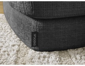 Čierna ženilková rohová pohovka (ľavý roh/s leňoškou) Leonore – Bobochic Paris