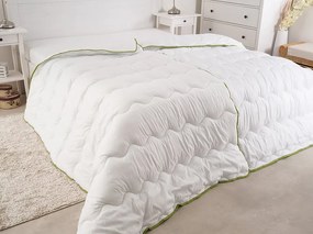Celoročná prešívaná prikrývka 140x200 cm s vankúšom BELLA ALOE VERA 70x90 cm, biela