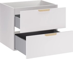 Závěsná skříňka Aster Pati s deskou a umyvadlem 60 cm bílá/dub cremona