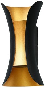 ITALUX PL-356-M BK+GD - LED Vonkajšie nástenné svietidlo DANTE LED/10W/230V 20 cm