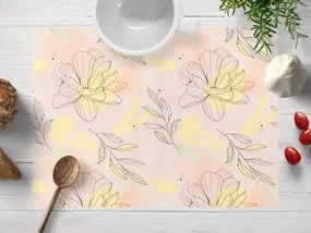 Biante Teflónové prestieranie na stôl TF-069 Žlto-ružové kvety s lístkami 30x40 cm