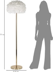 Stojacia lampa Feathers 170 cm biela/zlatá