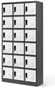 Skriňa Karol kovová antracit/biela