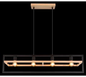 Globo 15575-4H - Luster na lanku ERICA 4xE27/40W/230V čierna/béžová