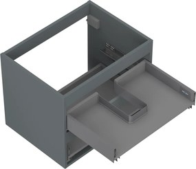 Mexen Box-A, závesná skrinka 60 cm, 2 zásuvky, grafitová matná, 91AX0-0600-470-2-66
