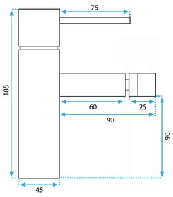 Rea Tess, bidetová batéria h-185, zlatá matná, REA-B7010