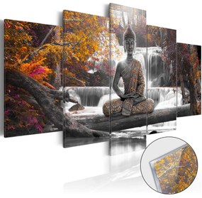 Artgeist Obraz na akrylátovom skle - Autumnal Buddha [Glass] Veľkosť: 200x100