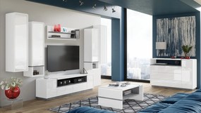 Mazzoni FOLK RTV-185, tv skrinka, BIELY MAT / BIELY LESK / BETON MILLENIUM