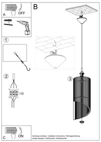 Luster na lanku ALEXIA 1xE27/60W/230V