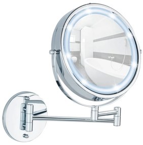 Kozmetické zrkadlo s osvetlením/zväčšovacie (5x) ø 17,5 cm Power-Loc Lumi – Wenko