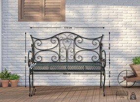 Rustikálna kovová lavička Tar - Bronzová