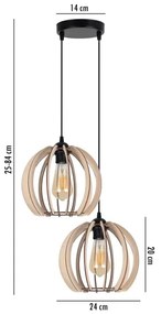 Luster na lanku DORO 2xE27/60W/230V