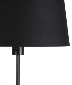 Stojaca lampa čierna s čiernym tienidlom 35 cm nastaviteľná - Parte