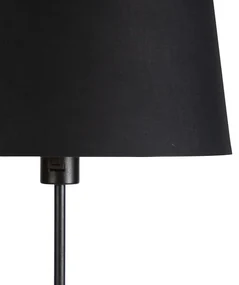 Stojaca lampa čierna s čiernym tienidlom 35 cm nastaviteľná - Parte