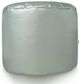 Taburetka Cilindro strieborná ekokoža