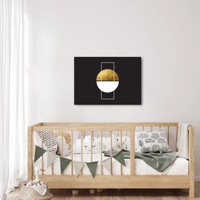 Obraz - Abstrakcia zlatá a čierna N⁰1 (70x50 cm)