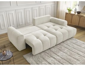 Biela ženilková rozkladacia/s úložným priestorom rohová pohovka (pravý roh/s leňoškou) Roxelane – Bobochic Paris