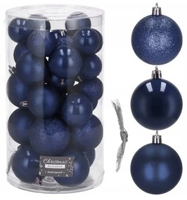SPRINGOS Vianočné banky modré mix - 4/5/6cm, sada 30ks