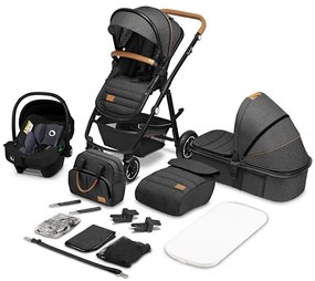 Lionelo - Kombinovaný kočík 3v1 AMBER Sivý grafit