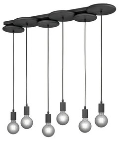 Trio - Luster na lanku DISCUS 6xE27/28W/230V čierna