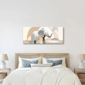 Obraz - Slon v pastelových farbách (120x50 cm)