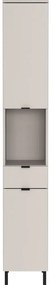 Krémová vysoká/úzka kúpeľňová skrinka 30x190 cm Arcena – Germania