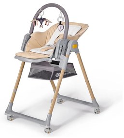 KINDERKRAFT - Detská jedálenská stolička 2v1 LASTREE béžová/šedá