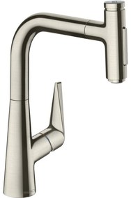 HANSGROHE Talis Select M51 páková drezová batéria s vyťažiteľným výtokom, 1jet, sBox, výška výtoku 223 mm, vzhľad nerezovej ocele, 72824800