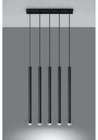 Čierne závesné svietidlo Sollux Fideus, dĺžka 45 cm