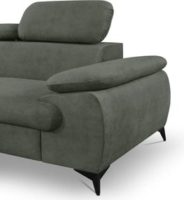 Rohová sedacia súprava Scala, olivovo zelená látka, ľavý roh