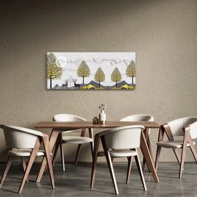 Obraz maľovaných jeleňov (120x50 cm)
