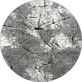 Okrúhly sivý koberec Miami 129 GREY – abstraktný vzor Rozmer: 100 cm