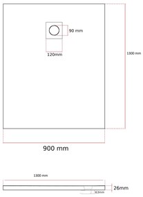 Erga Oldaf, SMC obdĺžniková sprchová vanička 130 x 90 cm, biela matná, ERG-GMA-OL-90130