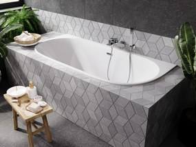 Besco Akrylátová obdĺžniková vaňa Vica Slim Plus 150x80, s prepadom BESCO-Typ výpuste: Alcaplast Click-Clack so štrbinovým prepadom, grafit, BESCO-Ro…