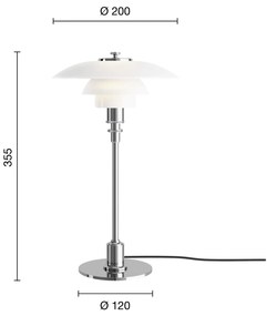 Louis Poulsen Stolná lampa PH 2/1 Chrome