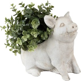 Šedý cementový kvetináč prasiatko Pig - 24*13*20 cm