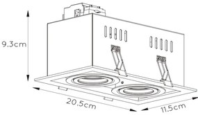 Lucide 09926/02/30 - Podhľadové svietidlo CHIMNEY 2xGU10/50W/230V čierna